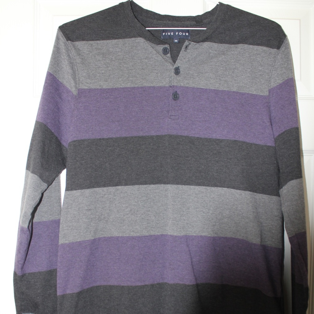 Five Four, Multicolored, Long Sleeve Henley, Medium